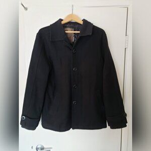 BKE Vintage Wool Blend Coat (Black, S) Y2K
